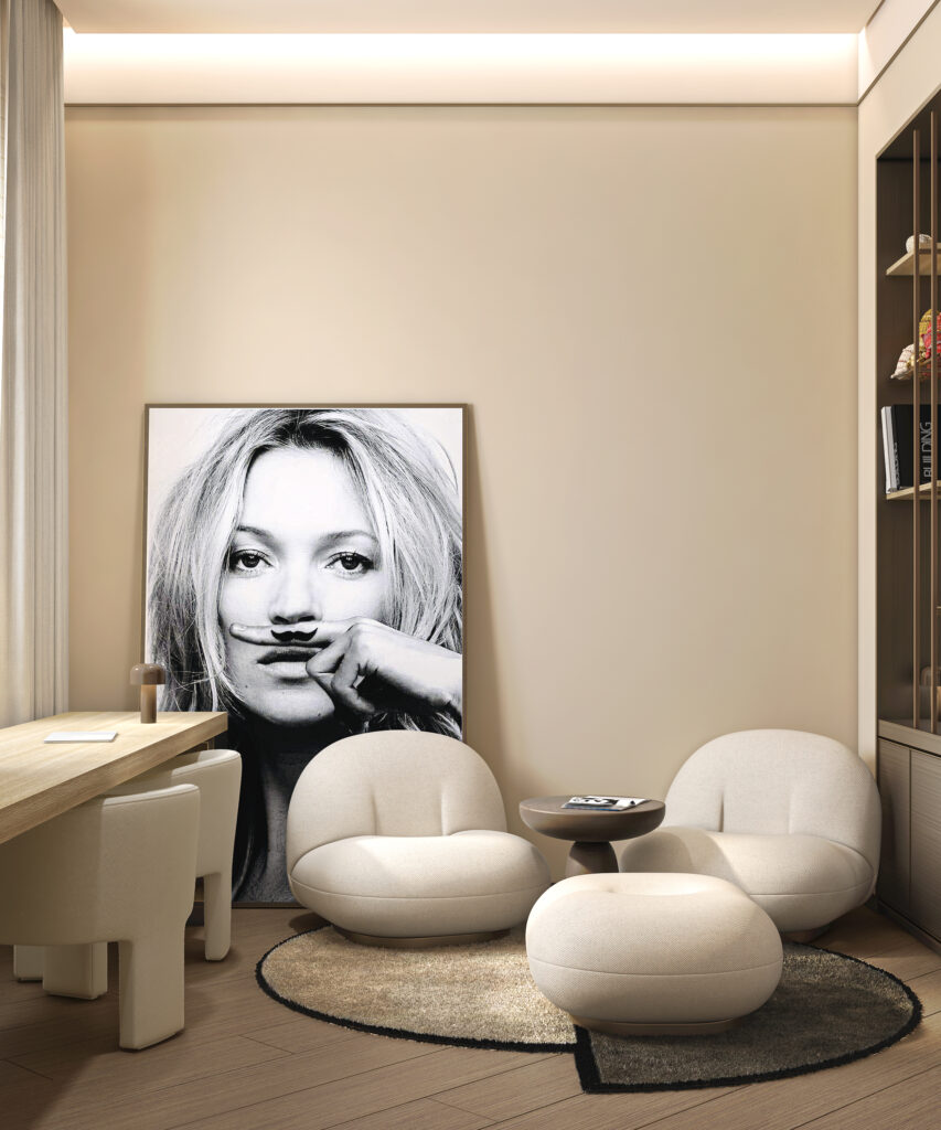 High-quality solid wood furniture in a modern interior